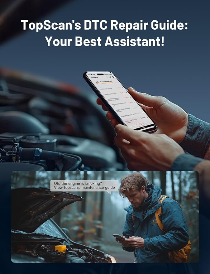 TOPDON TopScan Lite OBD2 Scanner Bluetooth, Bi-Directional All System Diagnostic Tool with AI Assistant, 8 Resets, Repair Guides, Performance Test, FCA AutoAuth & CAN-FD for iOS Android
