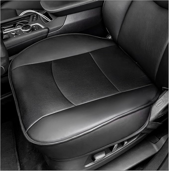 Car Seat Bottom Cover, Premium PU Leather Seat Protection Without Backrest, Front Bottom Seat Cushion Covers for Most Vehicles, Universal Interior Decor Car Accessories