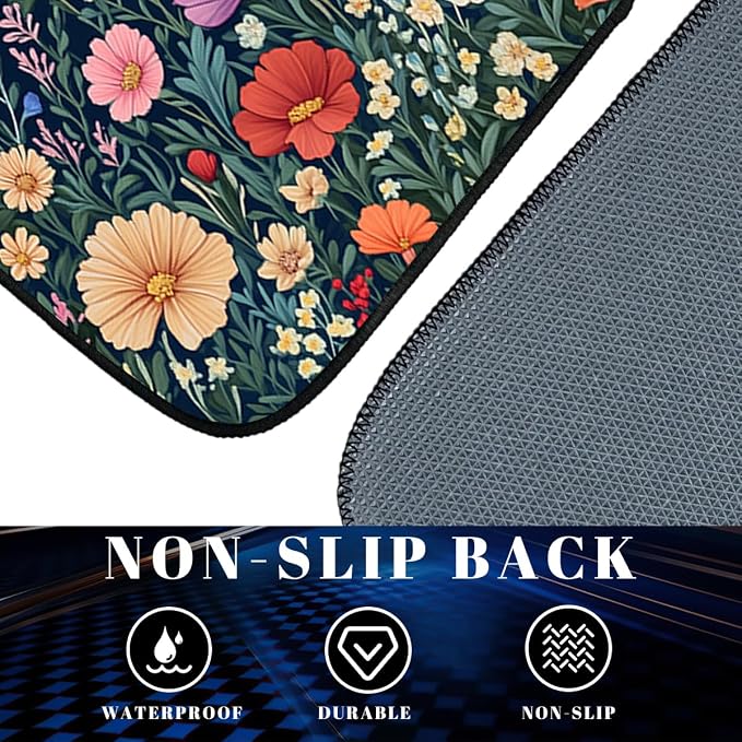 Wildflower Car Floor Mats Set of 4 Colorful Bloom Floral Field Automotive Foot Mats Rugs Carpet for Car Non-Slip Auto Car Accessories Universal Fit Car Accessories for Truck