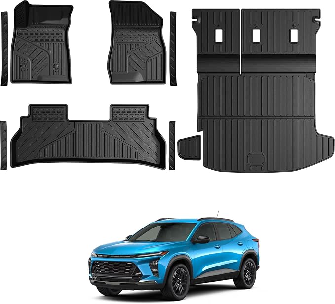 Floor Mats for Chevy Trax/Buick Envista 2024-2026, All Weather Floor Mats Trunk Cargo Liner with Backrest Protectors and Door Sill Guards Accessories, Full Coverage Set