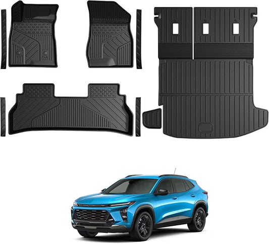 Floor Mats for Chevy Trax/Buick Envista 2024-2026, All Weather Floor Mats Trunk Cargo Liner with Backrest Protectors and Door Sill Guards Accessories, Full Coverage Set