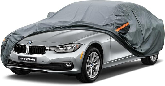 GUNHYI Premium Car Cover Custom Fit BMW 3 Series M3 320i 325i 328i 330i 335i (2007-2026), 16 Layers Heavy Duty Car Cover Waterproof All Weather with Zipper Door for Sun Rain Snow Dust Uv Protection
