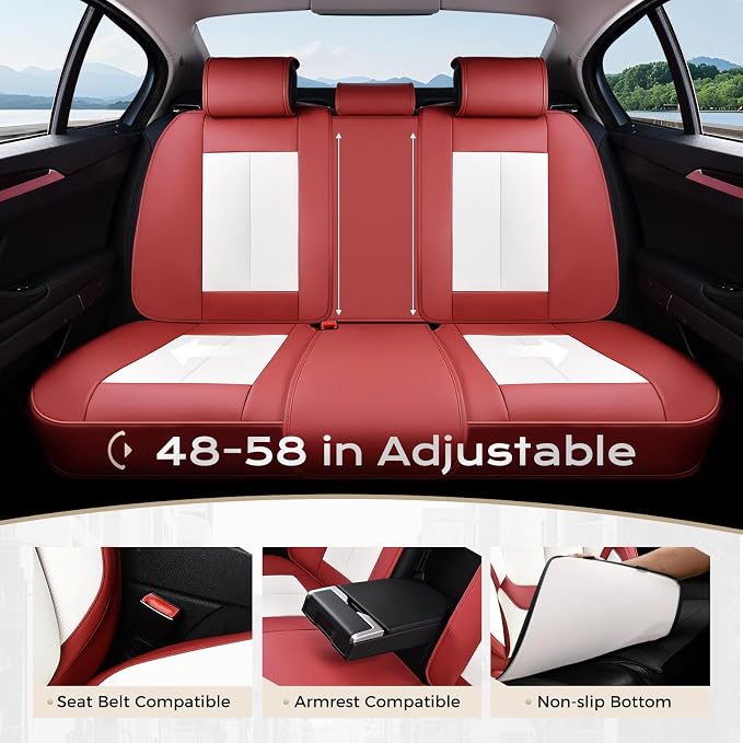Coverado Car Seat Covers, Seat Covers for Cars, Waterproof Leather Auto Seat Protectors, Leather Car Seat Cushion, Car Interiors Accessories Universal Fit for Most Cars