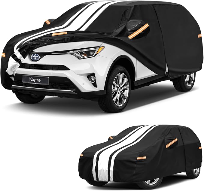 Kayme Toyota RAV4 Car Cover Waterproof All Weather for Automobiles, Custom Fit for 2006-2026 RAV4 Cover, Gift with Tape/Towel, Heavy Duty Outdoor Full Exterior Cover Rain Snow Sun UV Protection.