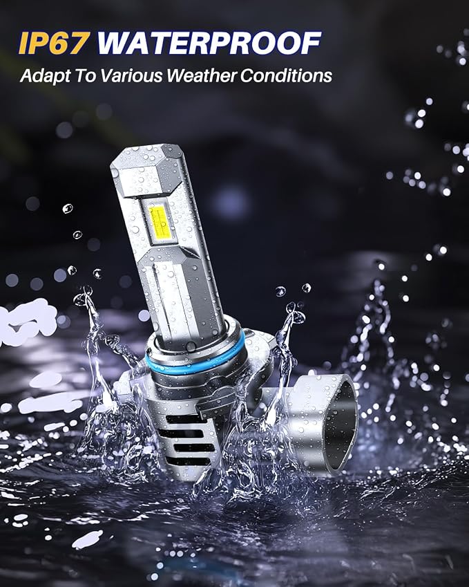 AUTOONE 9005/HB3 9006/HB4 LED Bulbs Combo, 80000LM 900% Ultra-Bright, 6500K White Real 1:1 Mini Size Halogen Replacement Accessory Fog Light, Non-Polarity Plug and Play, Pack of 4