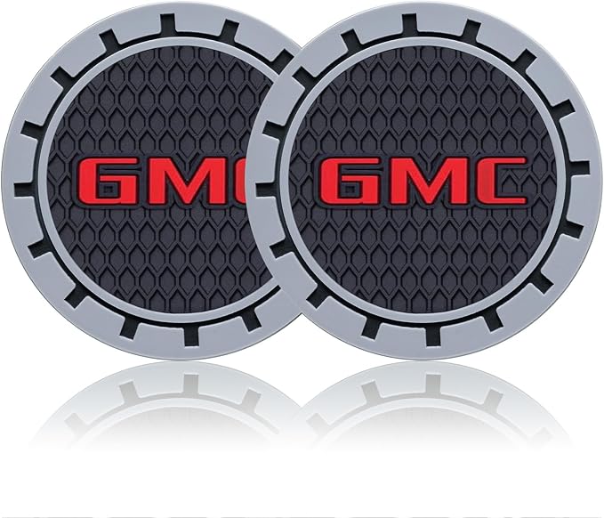 Car Cup Coaster, 2PCS Universal Non-Slip Cup Holders, Compatible with GMC Series Car Cup Holder Coasters，Car Drink Coaster Holder Accessory, Black