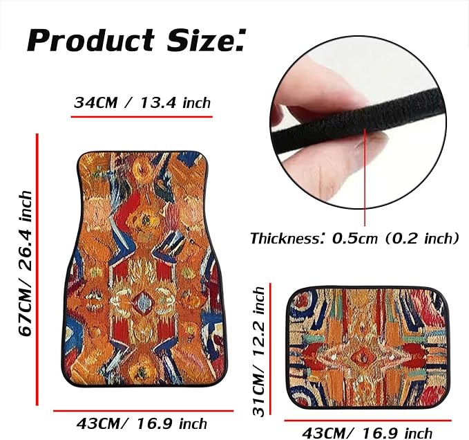 Car Floor Mats Non-Slip Automotive Floor Mats All-Weather Front Rear Car Floor Foot Mat Sets of 4 Pieces Foot Mats Rugs Carpet for Car Trucks SUV Sedans (Fangao-01)