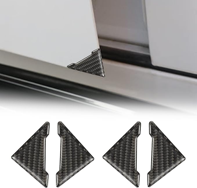 TOMALL 4 Pcs Car Door Edge Guards Door Anti-Collision Strip Anti-Rub Trim Carbon Fiber Texture Accessories Door Corner Bumper Protector Anti-Scratch Universal for All Cars SUV (V-Carbon Fiber Black)
