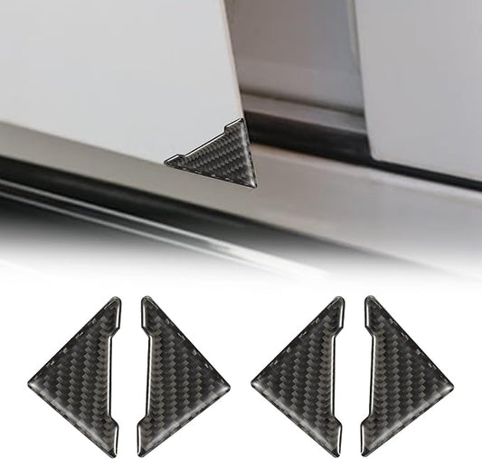 TOMALL 4 Pcs Car Door Edge Guards Door Anti-Collision Strip Anti-Rub Trim Carbon Fiber Texture Accessories Door Corner Bumper Protector Anti-Scratch Universal for All Cars SUV (V-Carbon Fiber Black)