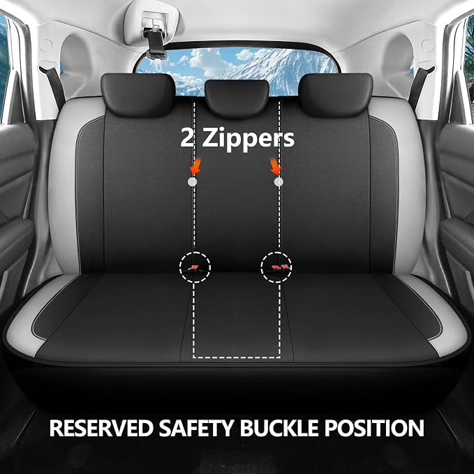 HChengkikz Full Set Neoprene Waterproof Car Seat Covers, Seat Protectors | Water Resistant Seat Protectors, Airbag Compatible, Universal Fit for Sedans, SUVs, Trucks, Vans