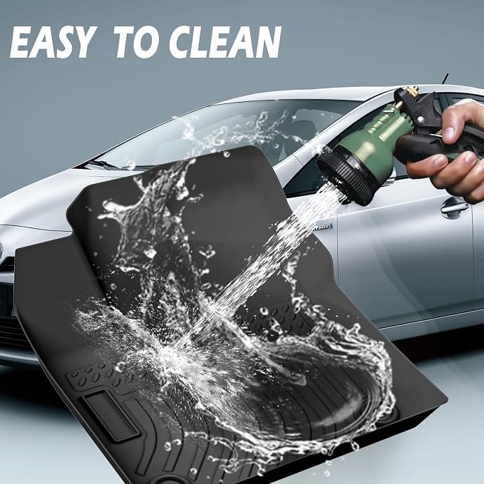 All Weather Rubber Car Floor Mats Compatible with 2008-2012 Honda Accord TPE Rubber Full Set Includes 1st 2nd Row Front Floor Mat(for 2008-2012 Honda Accord)