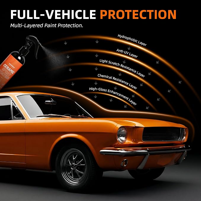 Ceramic Coating for Cars - Quick Effect Spray Coating, Extremely Hydrophobic Car Spray Coating, Easy to Use Coating for Paint Polish & Shine - 2 Pack for Car/Truck/RV/Motorcycle