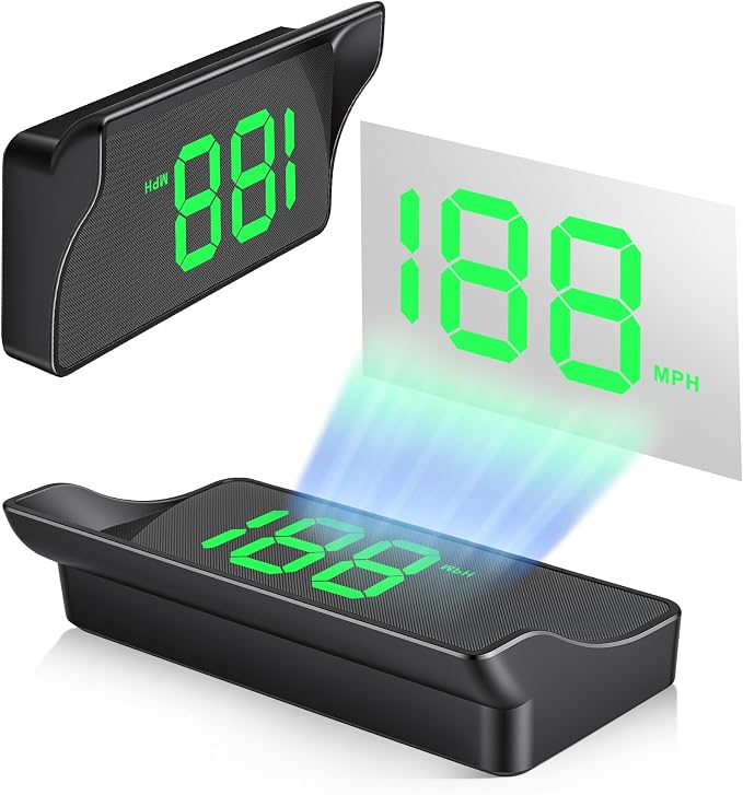 SINGARO Heads up Display for Cars, USB Plug Digital GPS HUD Speedometer with HD Large Font, Universal Mile HUD Head up Speed Displays, Car Interior Accessories for Women and Man(Green)