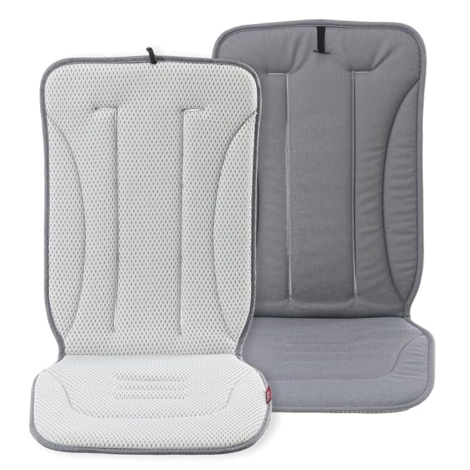 Momcozy Reversible Stroller Seat Liner, Water-Resistant & Easy Clean Side, Breathable & Comfortable Mesh Side, Universal 3-Hole Adjustable Design, All-Season Cushion Pad for Strollers, Carriages