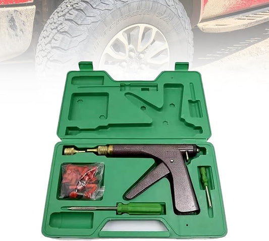 MotorGod 35-Piece Tubeless Tire Repair Kit – Mushroom Plug Gun Tool with 30 Plugs & Hard Case – Heavy Duty Flat Tire Puncture Repair for Car, Truck, SUV, Motorcycle, ATV, UTV, RV, Trailer & Tractor