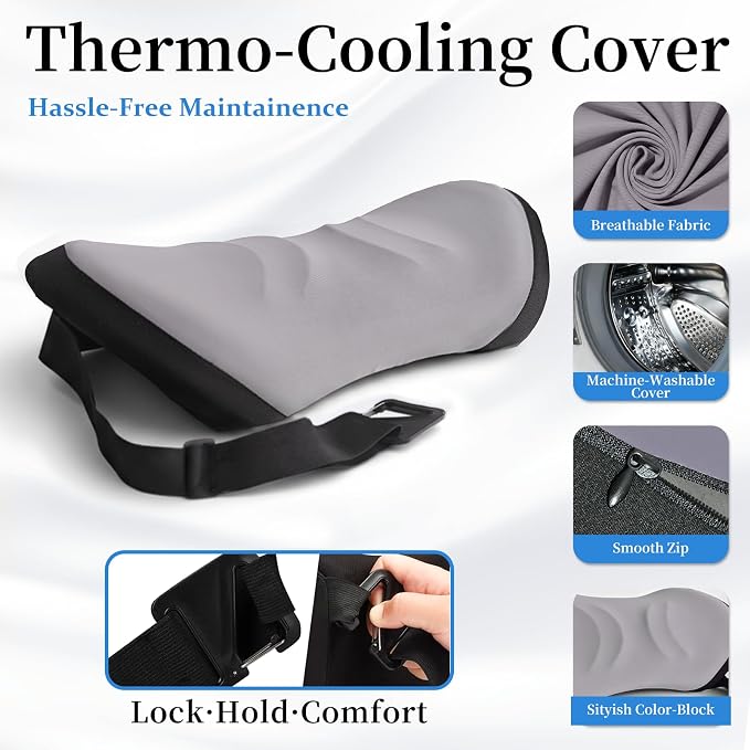 Ergonomic Lumbar Support Pillow for Office Chair, Car Seat | Memory Foam Lumbar Pillow Provides Back Support and Lower Back Comfort for Work, Driving, and Everyday Sitting