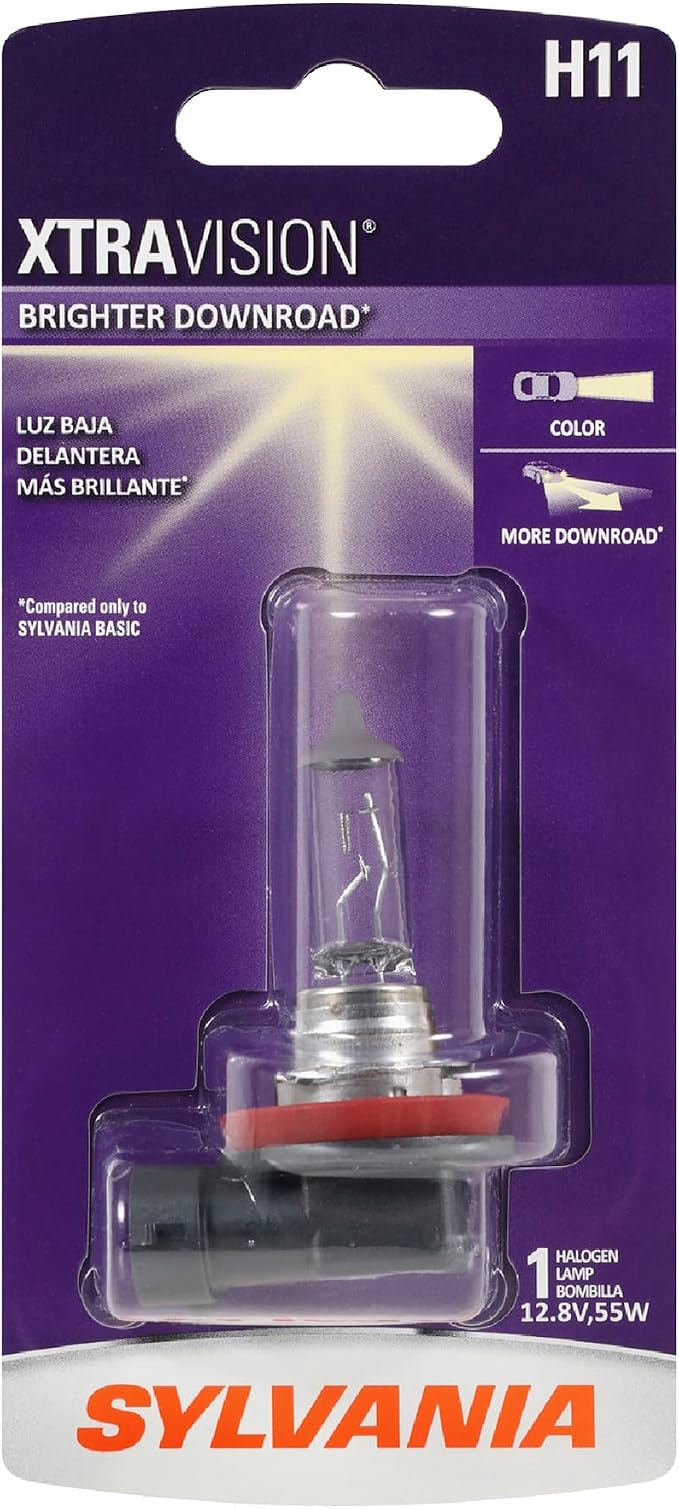 SYLVANIA - H11 XtraVision - High Performance Halogen Headlight Bulb, High Beam, Low Beam and Fog Replacement Bulb (Contains 1-Bulb)