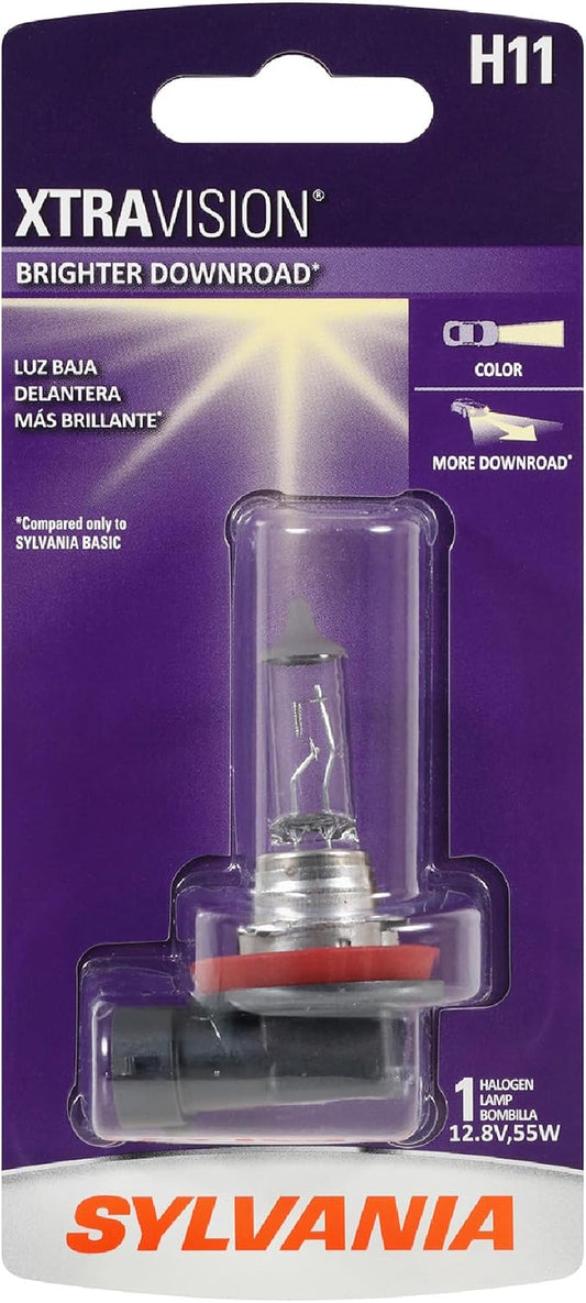 SYLVANIA - H11 XtraVision - High Performance Halogen Headlight Bulb, High Beam, Low Beam and Fog Replacement Bulb (Contains 1-Bulb)