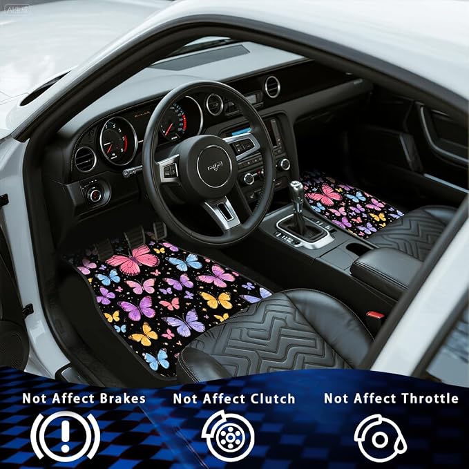 Aurora Car Floor Mats Colorful Northern Light Pine Forest Sky Carpet Front Rear Carpets Mat Decorative Car Floor Carpets Non-Slip Auto Car Accessories Universal Fit Car Accessories for Truck