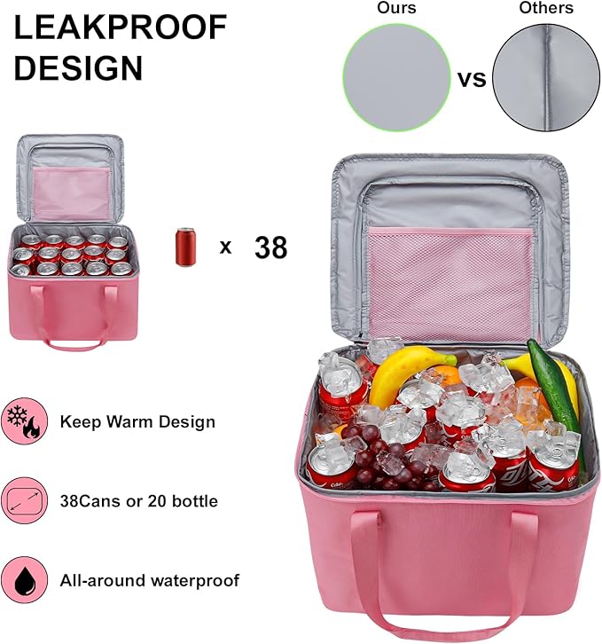 GDNasist Car Trunk Organizer and Storage with Lid & Removable Cooler Bag, Car Accessories 6 Removable Dividers for Custom Space, Collapsible Trunk Organizers Interior for SUV & Sedan, Large