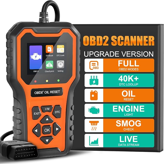 OBD2 Scanner, Code Reader OBDII Scan Tool for Check Engine Light/Oil Light Reset, Fast and Accurate Fault Diagnostic Scan Tool for Car 1996+, 2.8'' Color Screen