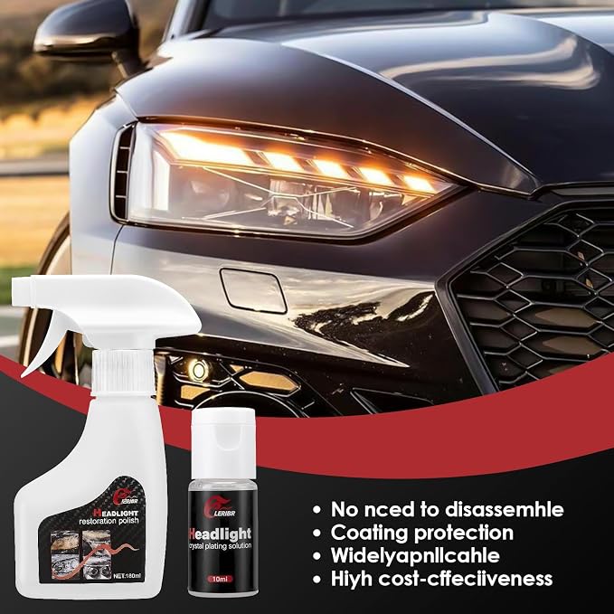 Automotive Headlamp Restoration Fluid Oxidized, Headlight Refurbishment Kit, Professional Car Headlamp Cleaner with Refurbishing Agent