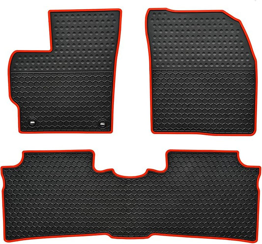 Car Floor Mats Custom Fit for Toyota Prius 2015 2014 2013 2012 2011 2010 Odorless Washable Heavy Duty Rubber (All Weather) Floor Liners Set red