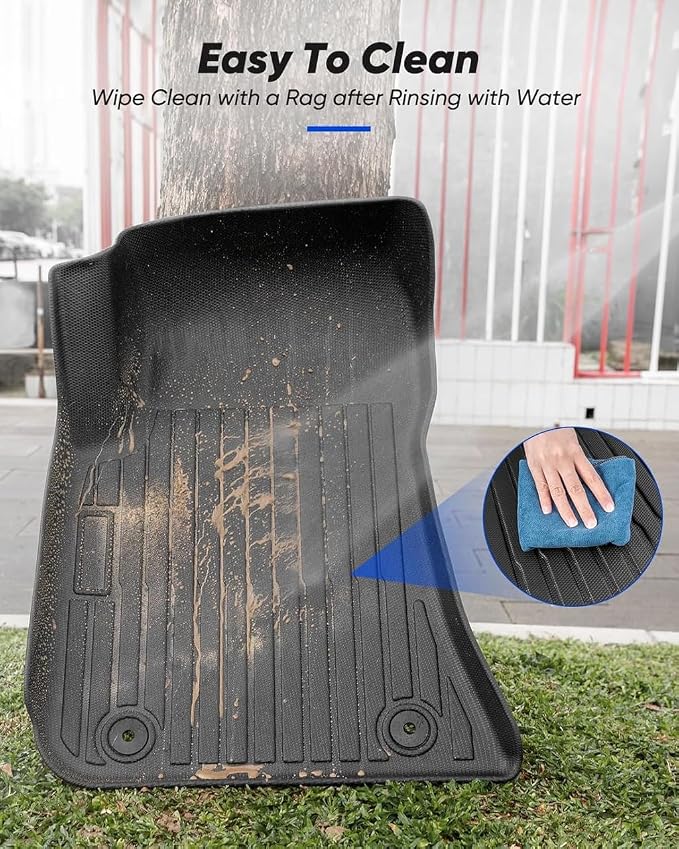 Car Floor Mats for Porsche Cayenne 2019-2025 2026 4PCS Full Set Trunk Mat | All Weather Full Coverage Floor Liners Heavy Duty Waterproof Long-Lasting Cayenne Accessories TPE Rubber Automotive Carpet