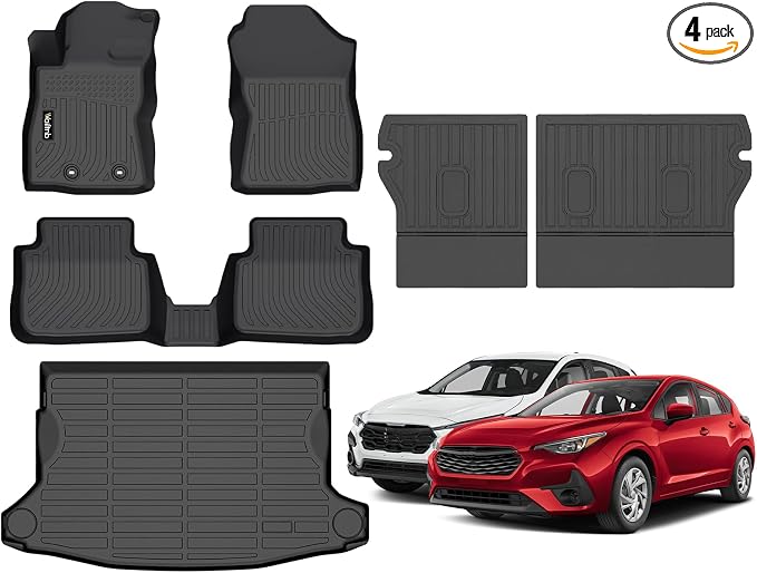 Floor Mats & Cargo Liner Backrest Mat for Subaru Crosstrek 2024 2025 2026 & Impreza 2024-2026 All Weather Liners Custom Fit Subaru Crosstrek 2024-2026 & Impreza Waterproof Durable Accessories