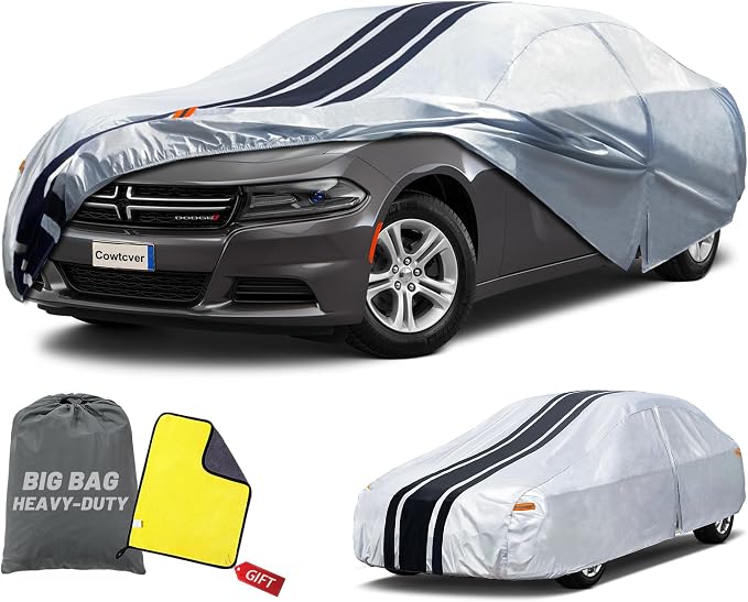 10-Layer Waterproof Sports/Coupe/Cabriolet Car Cover. | All Weather Full Outdoor Covers. Dodge Challenger, Sebring, Firebird Etc. Size A5 (Length 194 to 203 inch)