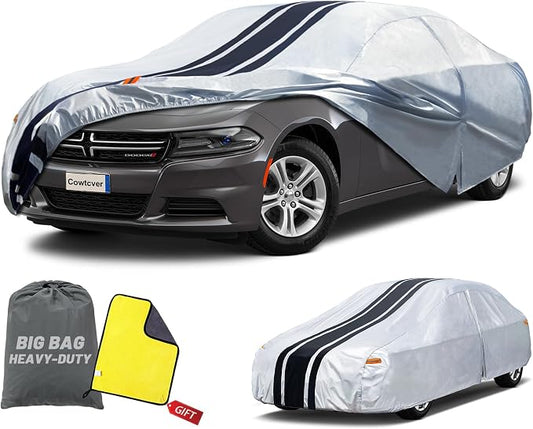10-Layer Waterproof Sports/Coupe/Cabriolet Car Cover. | All Weather Full Outdoor Covers. Dodge Challenger, Sebring, Firebird Etc. Size A5 (Length 194 to 203 inch)