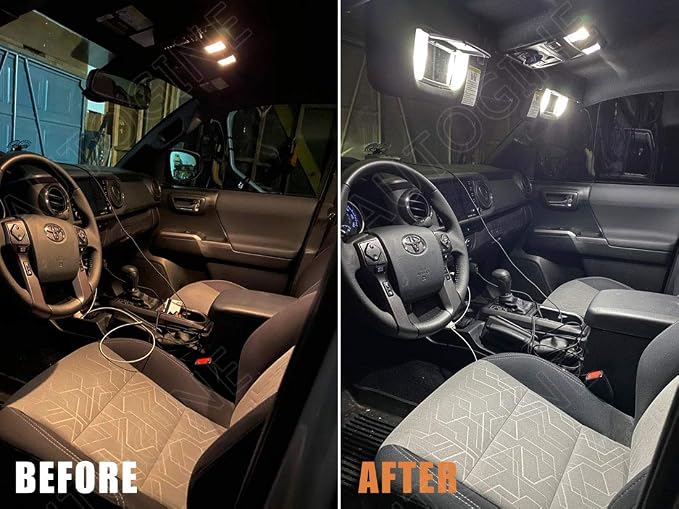 AUTOGINE Super Bright 6000K White LED Interior Light Bulbs Kit Package for 2007-2019 2020 2021 Toyota Tundra + Install Tool
