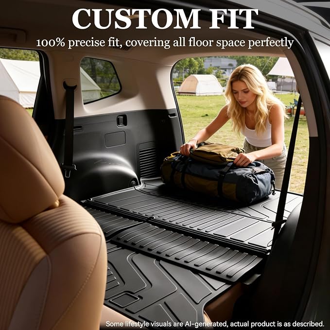 Cargo Mat for with Backrest Mat Replacement for ToyotaRAV4 2013-2018 (Include Hybrid) All Weather TPE CargoLiner Trunk Mat with Seat Back Mat Accessories