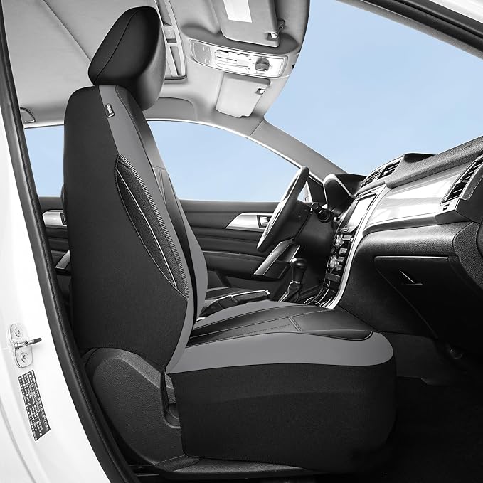 HChengkikz 2 Pack Front Neoprene Car Seat Covers | Waterproof Comfortable Seat Protectors, Airbag Compatible Universal Fit for Sedans, SUVs, Trucks, Vans