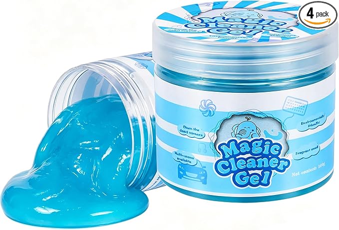 SenseYo 4 Pack Car Cleaning Gel Slime Clean Putty Dust Remover Car Interior Cleaner Kit Supplies Accessories Auto Detailing Tools for Air Vents Consoles Cup Holders Keyboards Notebook Camera