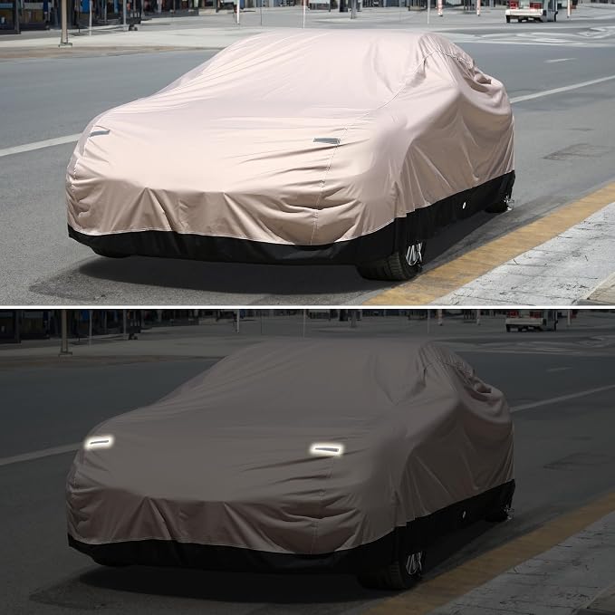 Car Cover Waterproof All Weather for Coupe Sports Sedan, Outdoor Oxford Heavy Duty Car Cover with Lock, Rain Snow Sun Protection Full Exterior Car Covers Universal Fit for Coupe (173"-182")