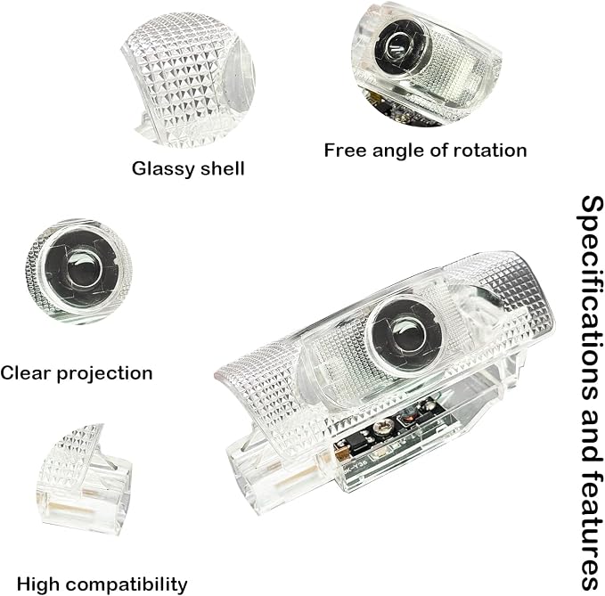 2Pcs Car Door LED Projector, Puddle Lights Door Light Welcome Lights Car Door Light Compatible with LS/ES/is/LX/RX/GS/GX/RC/UX Accessorie