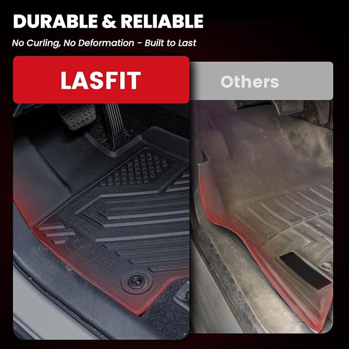 LASFIT Floor Mats & Trunk Mat & Backrest Mat for Toyota RAV4 2026 Hybrid (Not Fit Plug-in Hybrid. Fit for Cargo with Subwoofer) RAV 4 All Weather TPE Custom Fit Automotive Car Liner Accessories Black