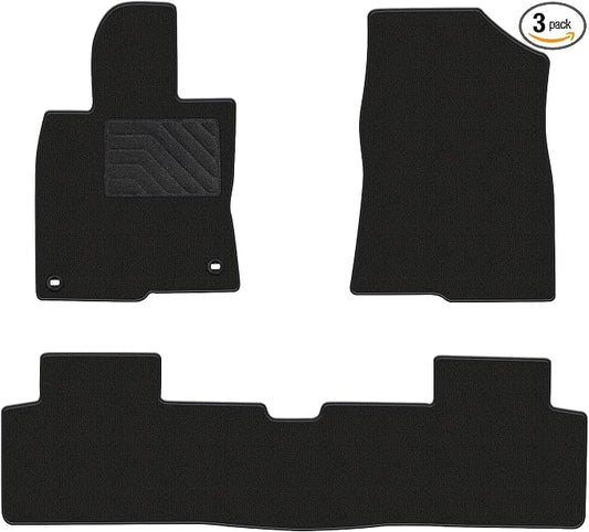 Carpet Floor Mats for 2016-2021 Honda Civic Coupe/Sedan/Hatchback | Custom Fit All Weather Floor Liner, 1st & 2nd Row, Black