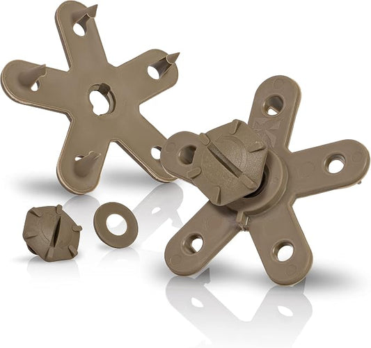 Eagle Klaw 2.0 Floor Mat Clips (4 Sets) for Car Mats and Floor Liners - Made in USA Car Accessories - Beige - 2 Car Floor Mats kit Without Cutter