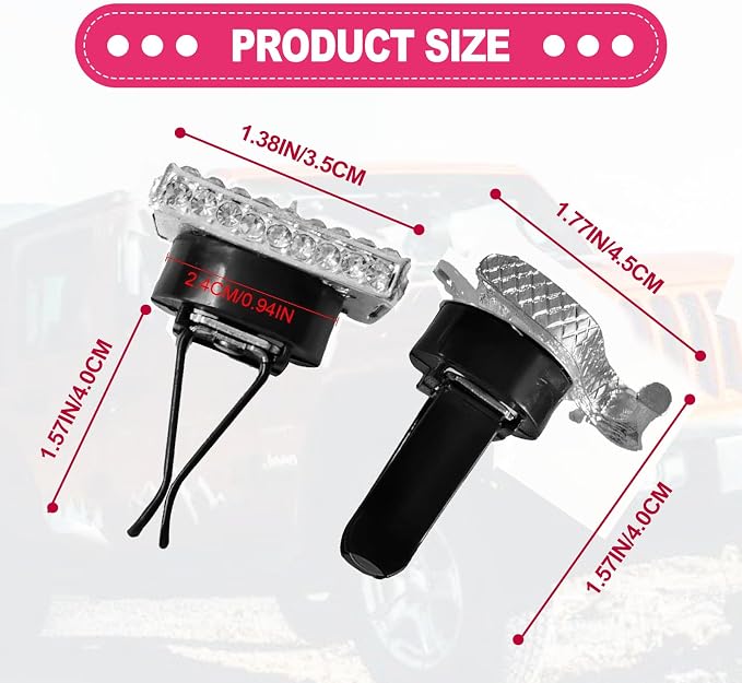 2 Pieces Car Bling Crystal High Heel Shoe Air Vent Clips with Magic Bag Rhinestone Car Air Vent Decoration Cute Universal Interior Accessories Silver