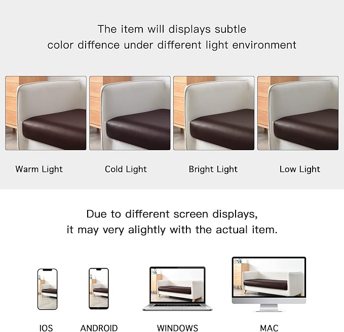 Yates Home PU Leather Couch Sofa Cushion Slipcover Water-Proof Elastic Chair RV Seat Covers Loveseat Sofa Furniture Protector Slip Cover for Settee Seater Replacement in Living Room（Sofa, Chocolate）