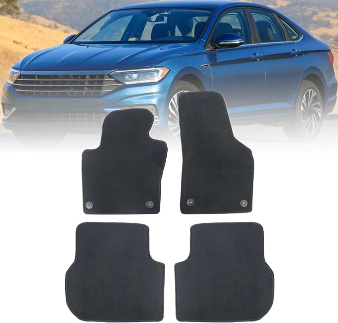 GXARTS Car Waterproof Floor Mats Carpet Full Set Compatible with Volkswagen Jetta 2011 2012 2013 2014 2015 2016 2017 2018 | All-Weather Protect, Non-Slip Backing | Automobile Floor Liner