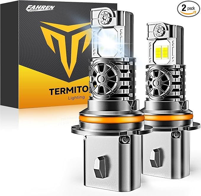 Termitor 2026 9007/HB5 Light Bulbs, 70,000LM 1200% Brighter, 70K+ Hours Lifespan, No Adapter Required, 1:1 Halogen Bulb Replacement, 6500K Cool White, Plug and Play, Pack of 2