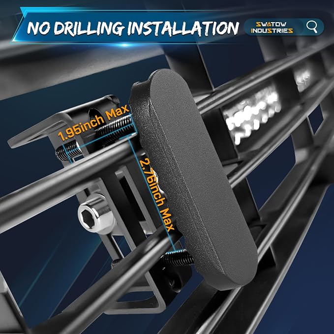 Light Bar Mounting Brackets, SWATOW INDUSTRIES 6-30 Inch Single/Double Row LED Light Bar Mounts for Front Hidden Behind Grille M6/M8 Side Mount Light Bar Brackets for Truck SUV F-150 Tacoma Ranger GMC