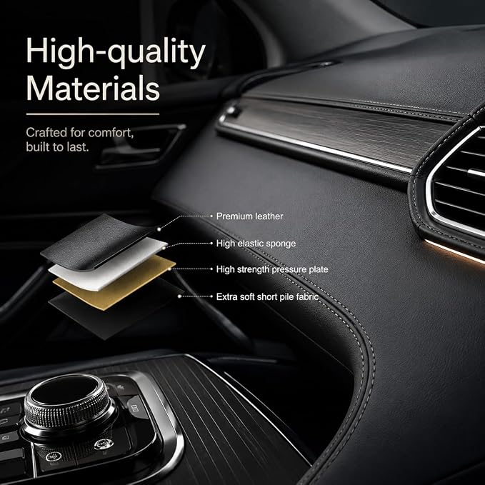 Premium Leather Car Seat Gap Filler Organizer, Universal Center Console Storage for Phone Keys Wallet, Car Accessories for SUV Truck Sedan(2Pack) (Black)