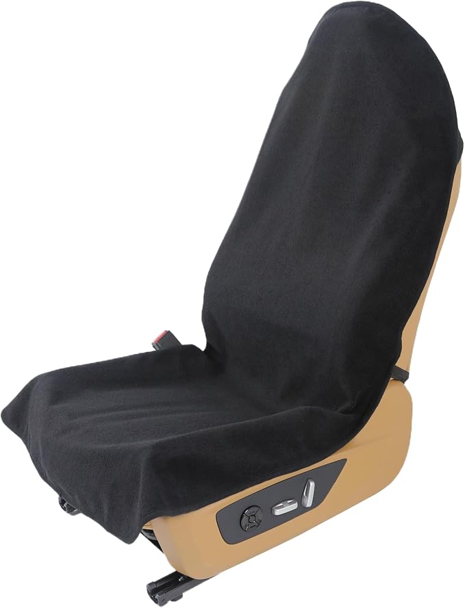 VSHIELD Waterproof Towel Car Seat Cover, Sweatproof Non-Slip Seat Protector, Universal Fit for Front Bucket or Rear Bench Seat of Cars, SUVs, Vans, Trucks, Compatible with Airbags and Armrests
