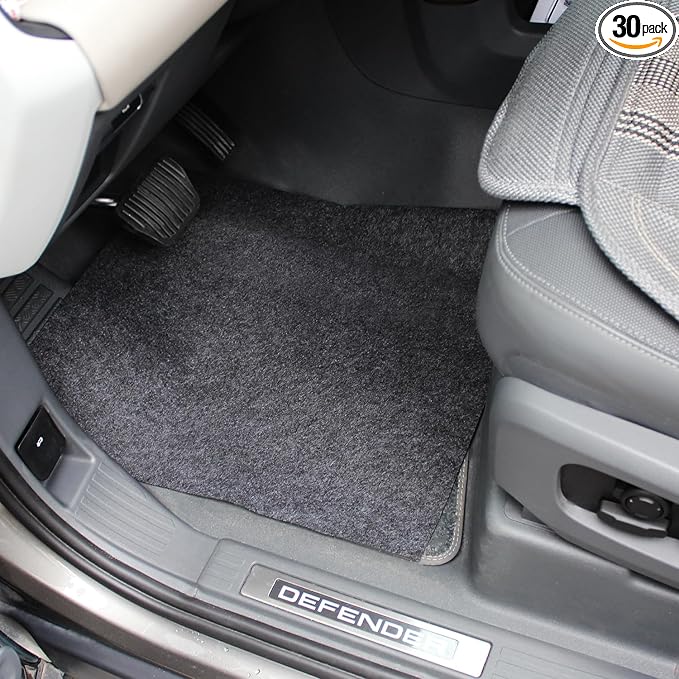 Disposable Car Floor Mats, 30 Pack Grey Felt Disposable Floor Pads, Temporary Automotive Car Carpet Protector, Universal Fit for Auto Detailing Car Wash SUV, Truck