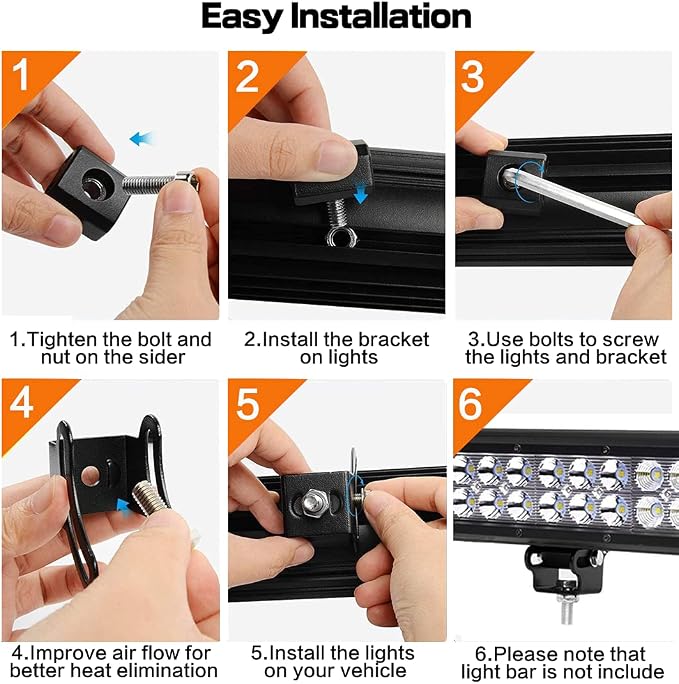Slide Brackets - LEDOPPO Light Bar Mounting Brackets Kit, Universal Adjustable Bottom Mount Offroad Truck LED Bar Work Light Pods Base Bracket,2 Pack,Black