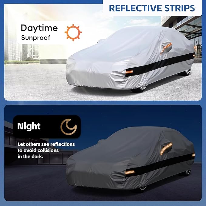 10 Layers Sedan Car Cover Custom Fit for Lexus is 250 300 350 (1998-2020), Waterproof All Weather for Automobiles, Outdoor Full Cover Sun Dust Rain Protection with Cotton. Silver